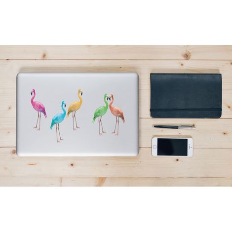 Sticker Flamant Rose Autocollant 21x29,7cm - Déco Rigolote pour Murs et Meubles - Plusieurs Couleurs Disponibles (1/4)