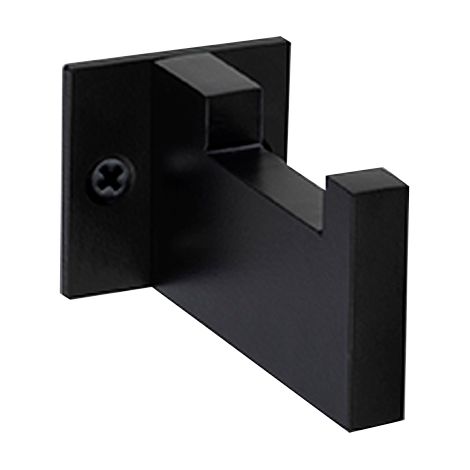 Crochet porte-serviettes ligne black - Décor : Noir RAL 9005 - Entraxe : 25 mm - Epaisseur : 10 mm - Hauteur : 40 mm - Matériau : Aluminum - Platine : 40x40x3mm - Profondeur : 73 mm - ITAR (1/3)