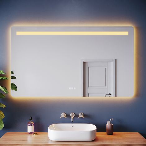 ELEGANT Bathroom LED Mirror Vanity Mirror with Demister Shaver Socket and 3 Lighting Modes Double Light Strips, Square 1400x800mm