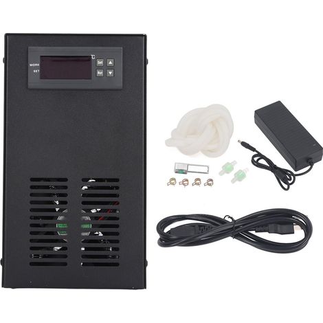 Refroidisseur d'eau silencieux 70W, système de refroidissement simple, pour réservoir hydroponique de 20l, crevettes, poissons, corail, Aquarium domestique, prise US 100-240V (1/5)