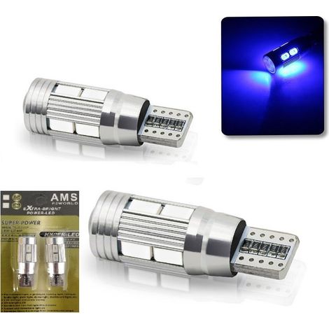 2er-Set LED-Lampen für Standlicht T10 W5W, 10 SMD, CANbus-kompatibel, 12V, blau, im Blister