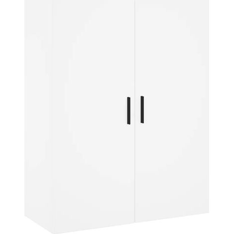 Armario de almacenamiento mural de diseño práctico 69,5 x 34 x 90 cm madera de ingeniería blanca 020048591 (1/5)