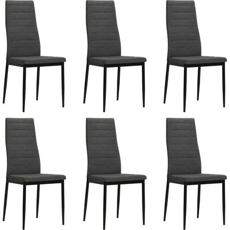 Sillas de comedor 6 unidades tela gris oscuro vidaXL (1/5)