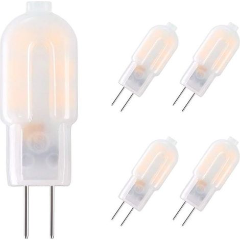 G4 LED Ampoule,5-Pack 15W Ampoules Halogènes Équivalentes,Ampoule LED G4 2W Économie Pour Les Ampoules de Hotte,AC/DC 12V 130LM 3000K (1/5)