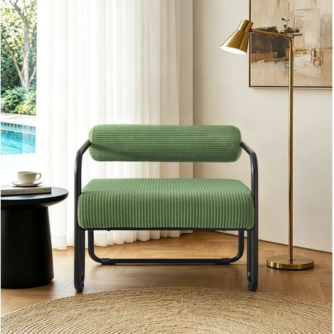 Poltrona lounge in corduroy con struttura in metallo OKMYHOME (1/5)