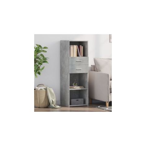 Buffet haut gris béton 40x42,5x124 bois d'ingénierie (1/5)