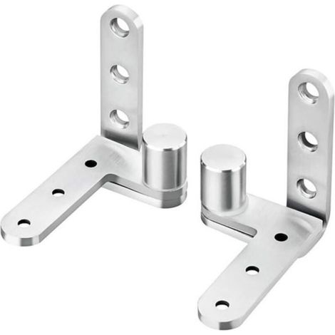 Charnière de porte pivotante - ZOR® - Acier inoxydable - 80x80 mm - Argent - Invisible - Installation facile (1/5)
