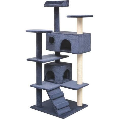 Arbre à chat avec poteaux en sisal, 125 cm, bleu foncé