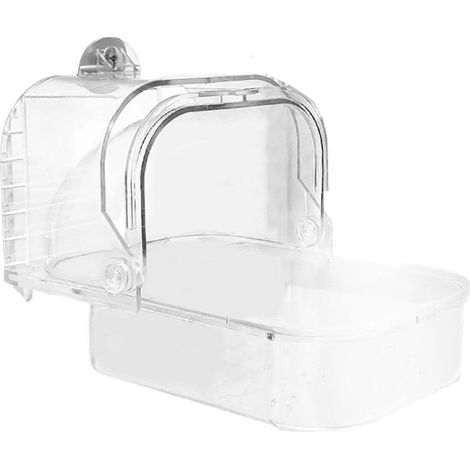 Vogelbad für Käfige, Plastiktränke für Ziervögel, Papageienbad mit Aufhängehaken für kleine Vögel und Papageien (1/5)