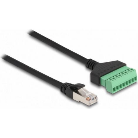 Delock 65975 RJ45 Patchkabel CAT 6 U/UTP 0.30 m Schwarz, Grün  1 St. (1/3)