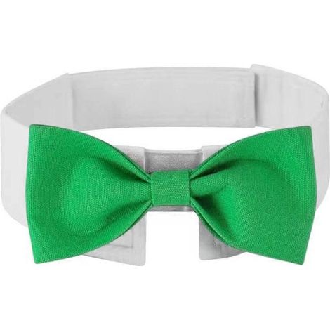 Katzenhalsband mit Fliege, Hundehalsband, elegantes Deko-Krawattenhalsband, Foto-Requisite für Haustiere, grün, Größe S