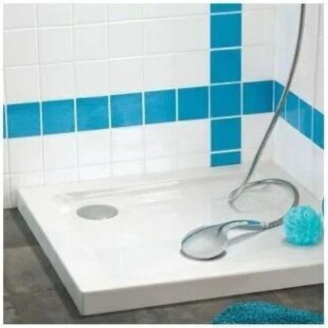 Bonde de douche extra-plate avec dôme en ABS 30720138, blanche (1/2)