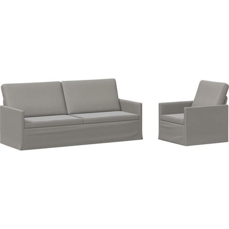 Sofa Set 2 pcs Light Grey Velvet vidaXL (1/5)