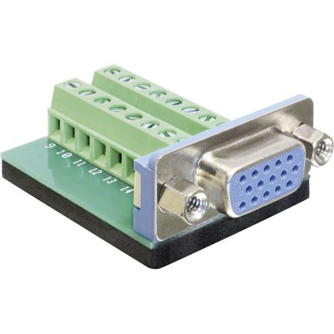 Delock 65170 VGA-Steckverbinder Buchse, Einbau vertikal Polzahl: 16 Silber 1 St.