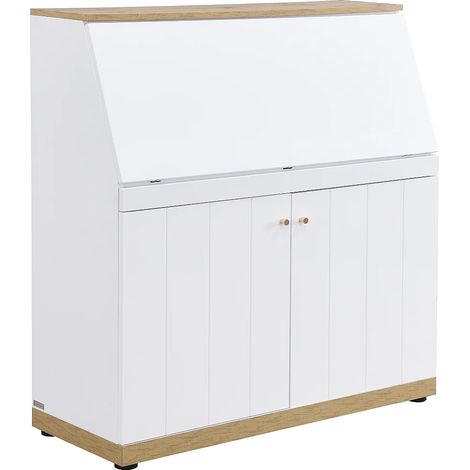 Scrittoio - MDF - Colore: Bianco e naturale - DUTASI (1/5)