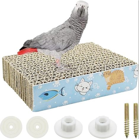 Bird Perch, Cardboard Parrot Toy, Chew for Parrots, Budgies, Lovebirds, Small (1/5)