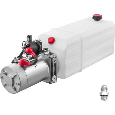 Vérin hydraulique 8L, Pompe monodirectionnelle pour benne, 22 MPa, 3,4 L/min, 12V DC avec réservoir métallique (1/5)