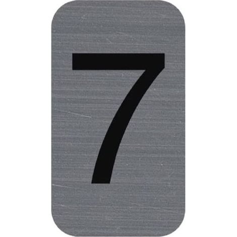 Plaque de signalisation - EXACOMPTA - Chiffres 7 - 25 x 44 mm - Gris - Finition Mat