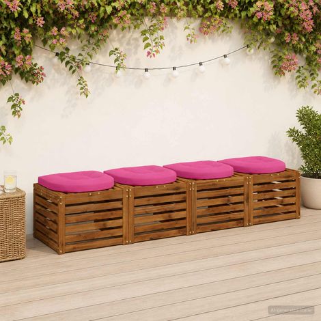 vidaXL 4-Piece Seat Cushions 4 pcs 100% Polyester Pink 45 x 45 x 5 cm (1/5)