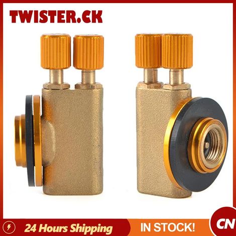 Interrupteur de sécurité pour brûleur à gaz de camping, réchaud à gaz, adaptateur de valve gonflable à double tête compatible avec les bouteilles de gaz liquéfié plates, réchauds de cuisine portables  (1/4)