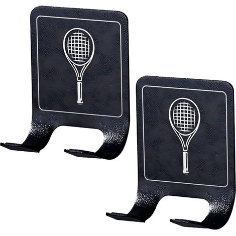 Lot de 2 Supports Muraux Verticaux - Acier Inoxydable - Rangement Raquettes Tennis Badminton - Installation Sans Perçage - Pour Garage et Chambre (1/5)