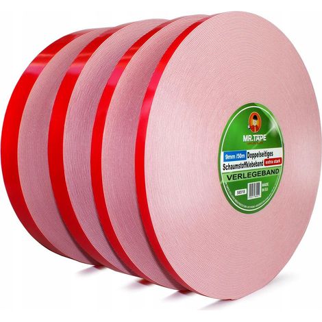 Starkes, doppelseitiges Acryl-Schaumklebeband, 12 mm/50 m, Dicke 0,8 mm, starker Klebstoff