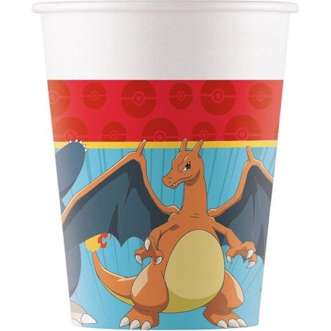 Pokémon-Pappbecher, 200 ml, 8 Stück