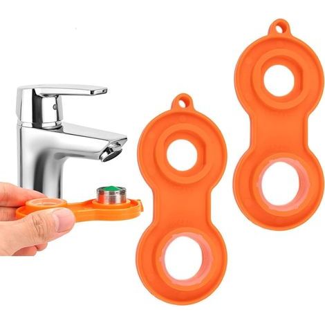Clé d'aérateur de robinet 2 clés d'aérateurs pour robinets, insertion de crépine de robinet clé d'aérateur universelle, outil de filtre de fixation de détartrant de robinet (1/5)