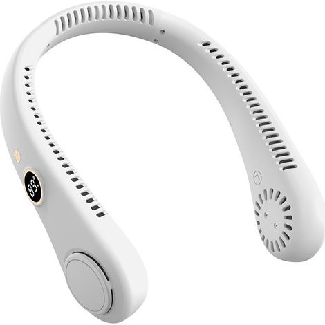 BEBUSINGOTO Ventilateur de Cou, Mini Ventilateur Portable, 3 Vitesses Batterie Rechargeable Ventilateur Usb Pour Bureau Domicile Voyage En Plein Air (Blanc) (1/5)