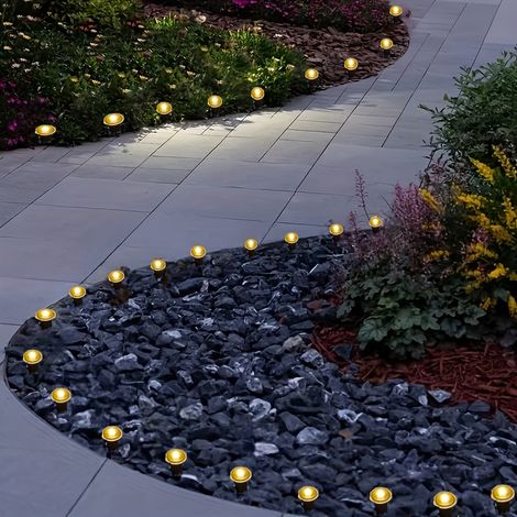 Lampes solaires pour allées de pelouse, luminaires d'extérieur à 20 lampes, lampadaires décoratifs solaires pour jardin, blanc chaud (1/5)