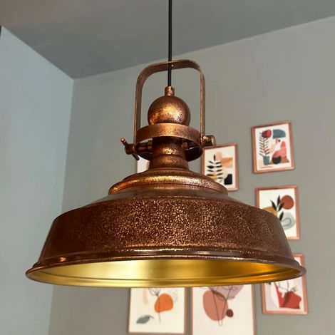 bamyum Asletl-35 Suspension Luminaire Rétro en Metal de 35 cm, Lustre de Salon Vintage, Éclairage de Plafond pour Chambre, Cuisine, Lampe Suspendue (1/5)