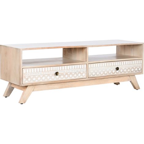 Mueble Tv Mango 130X40X45 Cenefa Blanco MB207571 (1/5)