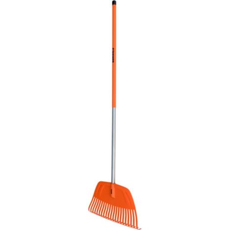 Balai à Gazon/feuilles Bahco Avec Tête 21 Dents Et Largeur De 43 Cm En Polypropylène. Manche Droit En Aluminium Recouvert D'une