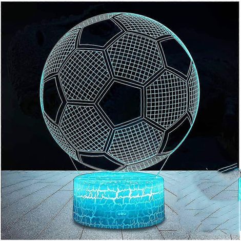Lámpara 3D de fútbol, lámpara de noche LED con ilusión óptica, 7 colores cambiantes, control táctil, lámpara de escritorio USB, lámparas de mesilla para niños, regalo de Navidad y cumpleaños.