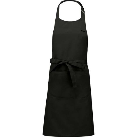 Tablier cuisine Kariban polycoton avec poche noir (1/2)