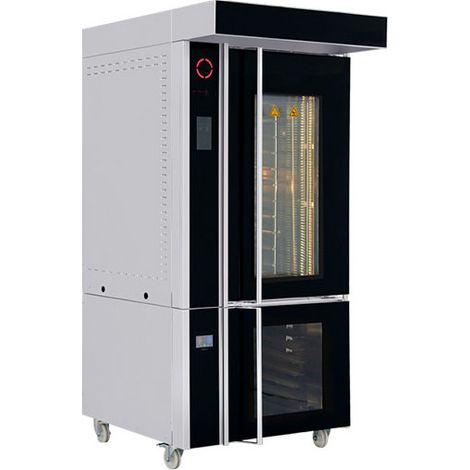 Four électrique à rotatif 10x 40x60 cm avec vapeur et armoire de fermentation, commande tactile - VIRTUS