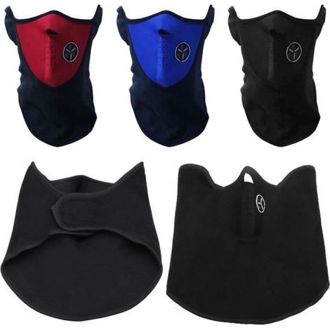 Couleur rouge Masque facial de vélo coupe-vent, couverture chaude d'hiver pour le Snowboard, écharpe de cou extérieure, casquette (1/4)