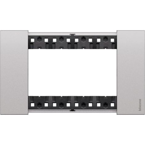 BTICINO KA4804KS - Placca Living Now 4 Moduli Steel Zama Serie Civile