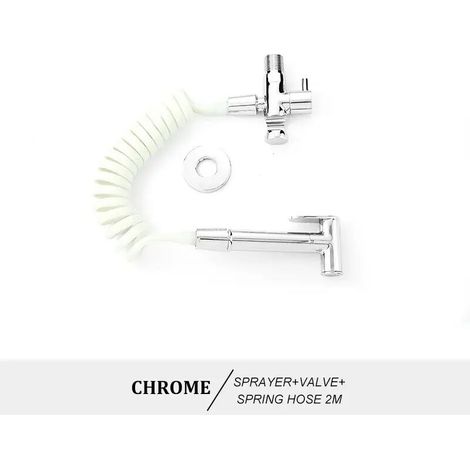 Ensemble de douchette WC bidet portable (type B chromé), fixation murale en laiton doré rose, pommeau de douche de salle de bain autonettoyant