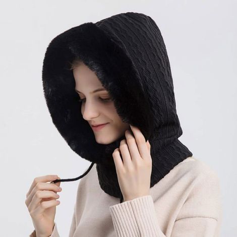 Balaclava Chapeau Femme Multifonction Cagoule Masque de Ski Hiver Chaud Coupe-Vent Masques Polaire Chapeau (1/4)