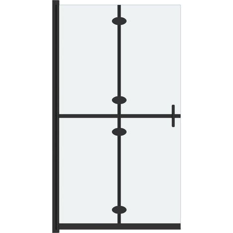 Paroi de douche pliable cloison de baignoire accessoire de salle de bain cloison de douche maison intérieur verre ESG 70x190 cm dépoli (1/4)