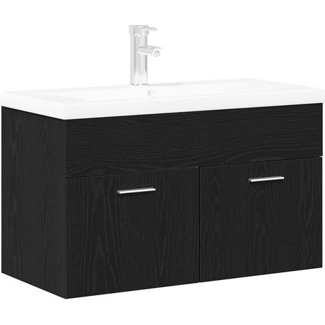 Maison Exclusive - Badezimmerschrank Schwarz Eichen-Optik 80 x 38