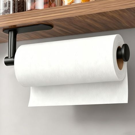 Porte-essuie-tout mural DEKAVA fixateur sous unmeuble de cuisine, barre adhésive pour essuie-tout, support pour essuie-tout, acier inoxydable 33 cm (1/5)
