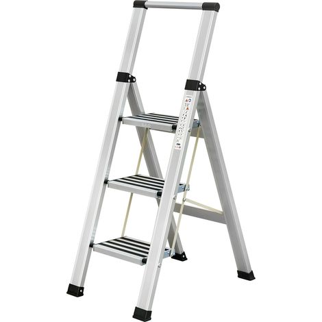 Scala a 3 gradini per la casa Pieghevole - alluminio - ILILO FIT Safe (1/5)