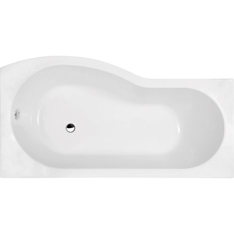 Bathroom P Shaped Right Hand Shower Bath Acrylic Gloss White Bathtub 1700 Modern