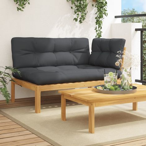 Garten-Ecksofa aus Paletten mit Kissen Massivholz Akazie (1/5)