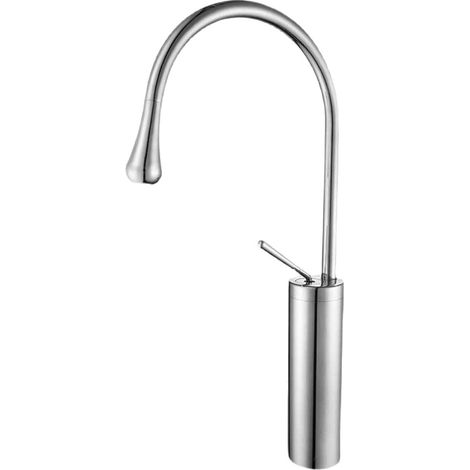 Robinet de lavabo de style européen en forme de larme de cygne, robinet de lavabo pivotant à poser, robinet de lavabo avec eau chaude et froide pour toilettes.