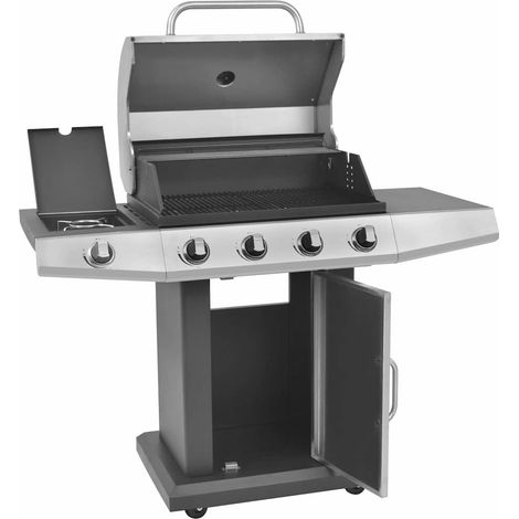 Maison Exclusive - Griglia Barbecue a Gas Argento Acciaio con Tubo Metallico