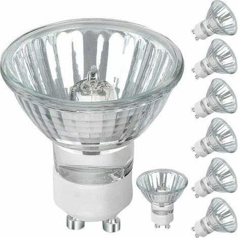 Ampoule halogène GU10, ampoule gu10 à intensité variable 50W 230V, 500lm blanc chaud 2700K, pour éclairage d'armoire, éclairage d'affichage (8 pièces) (1/5)