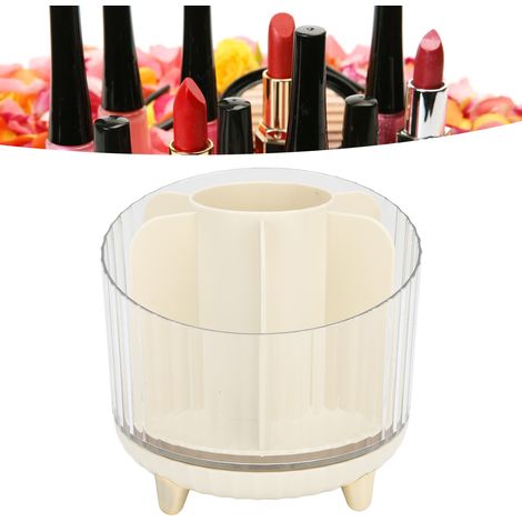 Porte-pinceaux de maquillage rotatif, porte-stylos rotatif, compartiment de bureau pour rouges à lèvres, fards à paupières, pinceaux à poudre pour sourcils, seau de rangement pour cosmétiques de coiff (1/5)